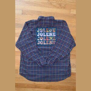 Dolly Parton's Jolene Reworked Upcycled Button Down Long Sleeve